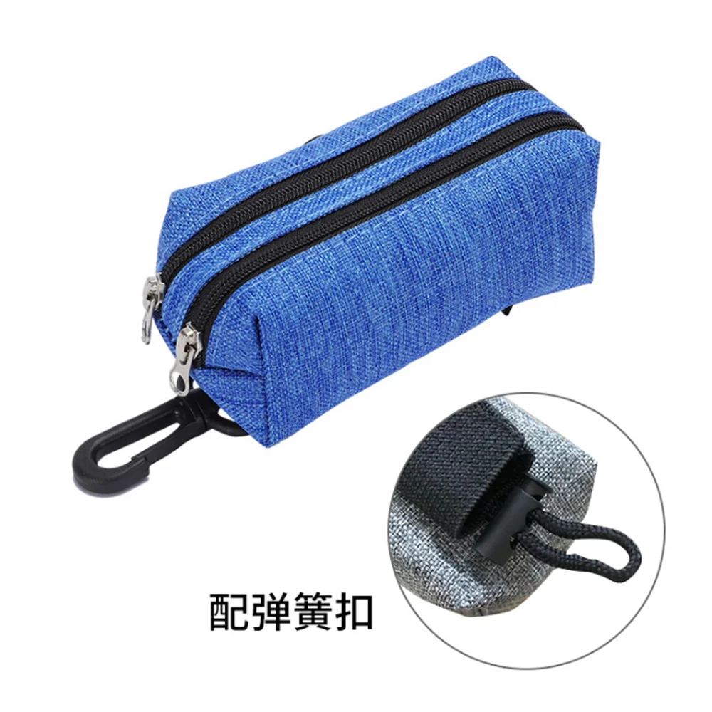 Oxford Pet garbage bag double zip Outdoor pet stool collection bag dog waste bag dispenser take out with dog leash