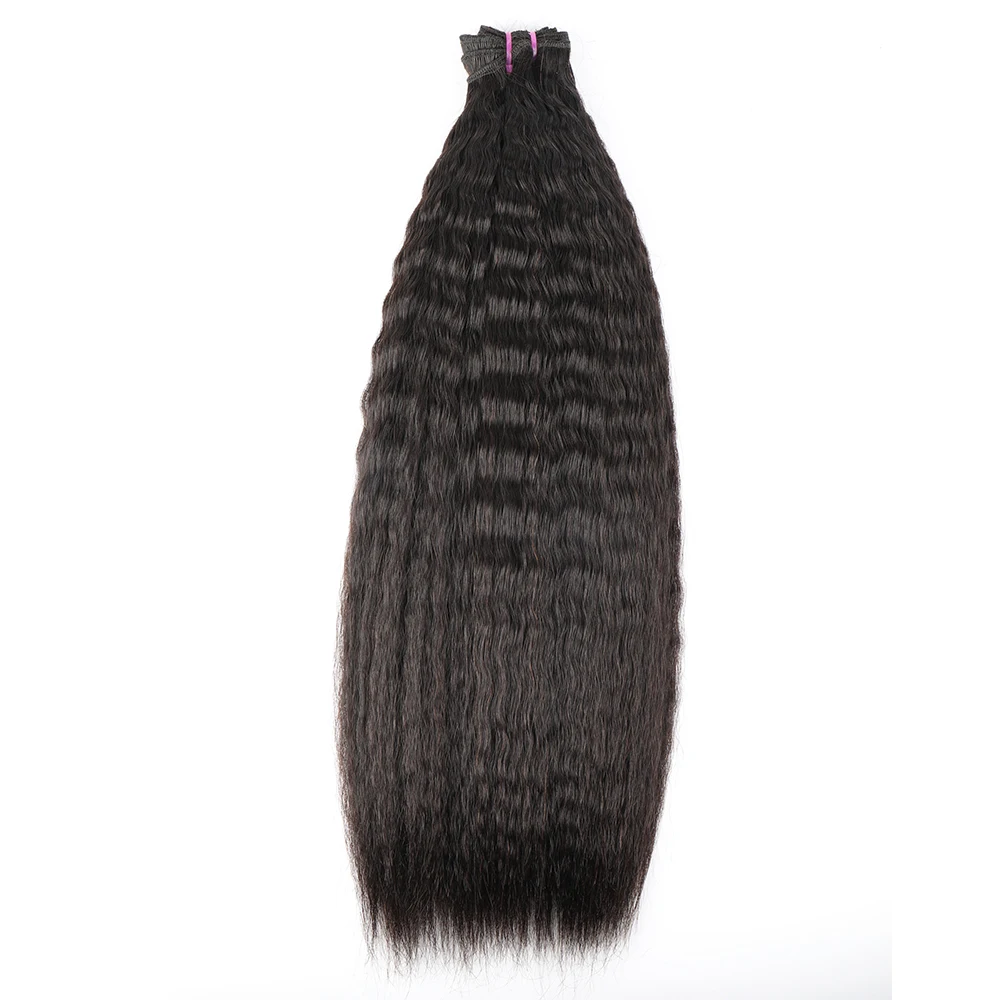 Bliss Yaki Kinky Straight 10A Raw Vrigin Unprocessed Cuticle Aligned Human Hair Brazilian Hair Double Drawn Raw Virgin Hair