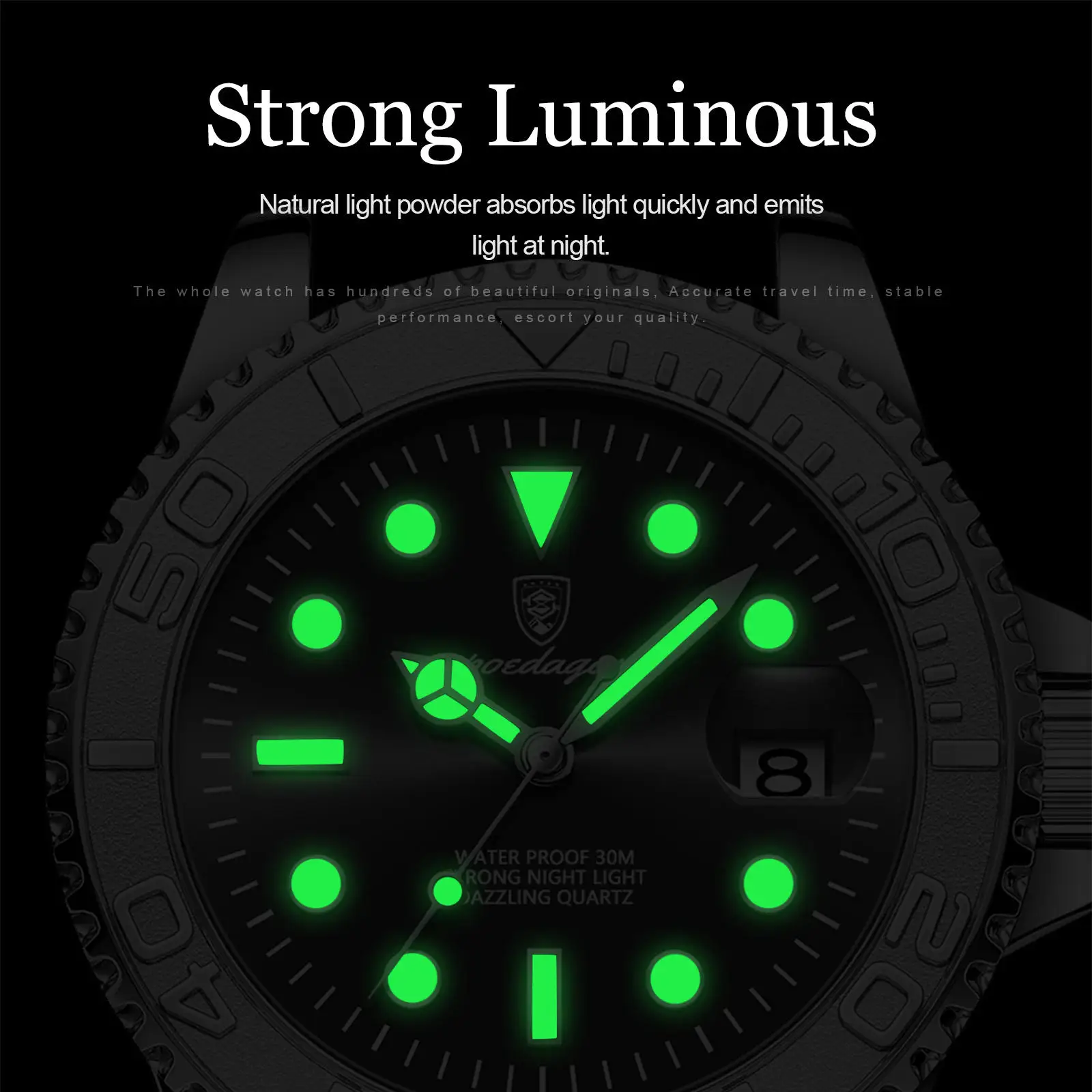 Watch for Men  POEDAGAR 680 Luxury Luminous Rotate Case Fashion Hot Sale Quartz watch