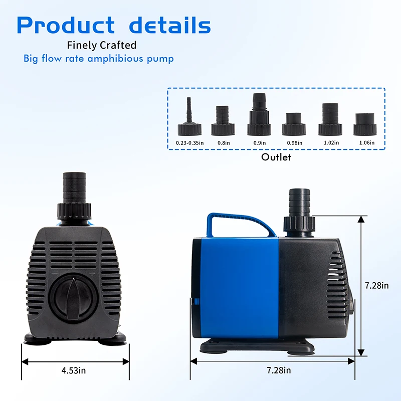 JD-8500 85W Big flow pump Multifunction Submersible Fountain Pump