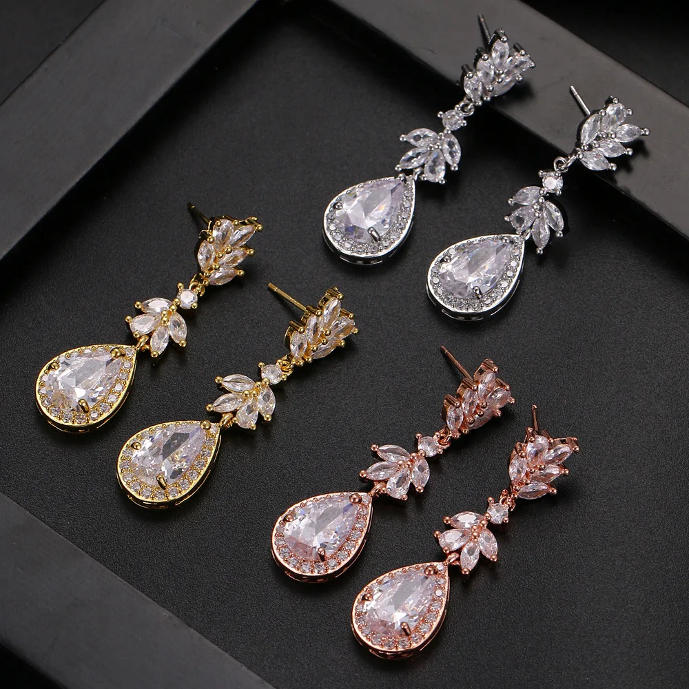 Hot-Selling Popular Korean Rhinestone Earrings Zircon  Alloy Stud Clip Earring