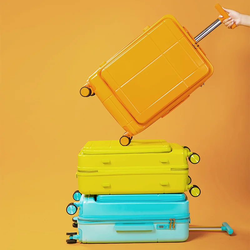 Custom Logo  High Quality 18 20 24 Inch PC Carry On Suitcase Laugage Bags Luggage Female Cute Candy Travel Luggage Set For Girls