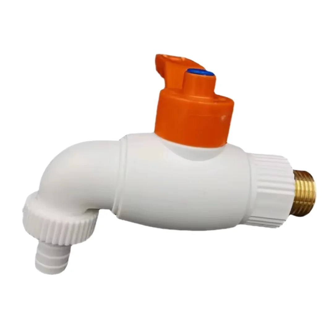 Kt-175 Popular Middle Eastern market PPR Pipe  White Brass Male Thread faucet for Plastic Basin Faucet Water Tap for Kitchen