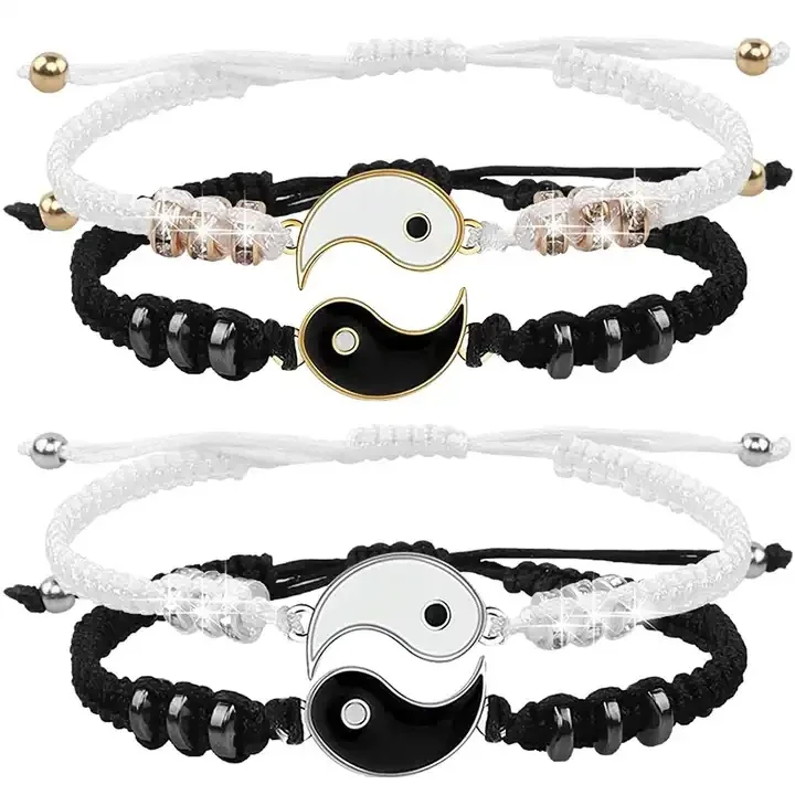 Factory Direct Selling Hot Tai Chi Bracelet Couple Bracelet Handmade Diamond Braided Bracelet
