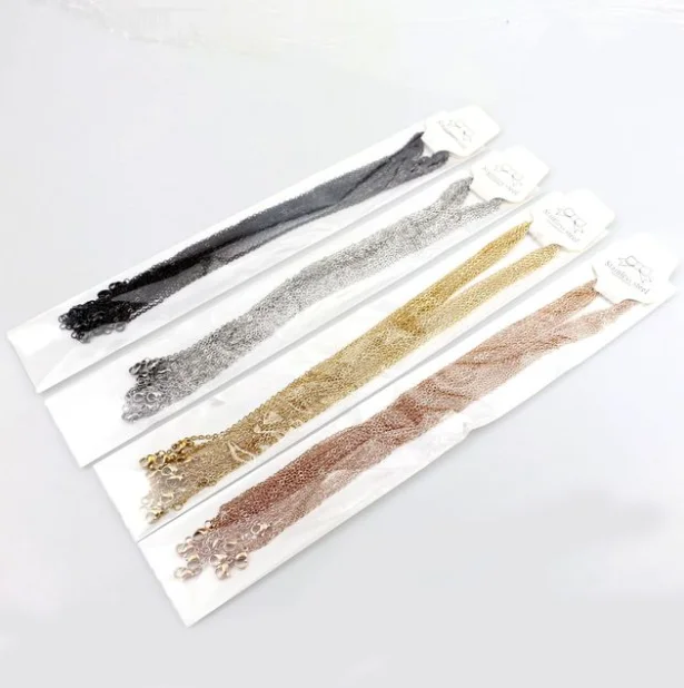 50cm Stainless steel O shape chain Cross chain Rose gold silver DIY necklace