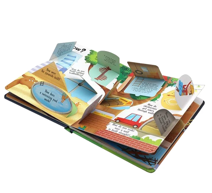 Yimi paper Custom Pop up Dinosaurs English Educational 3D Flap Picture Books Baby Children Reading Book Printing for Kid