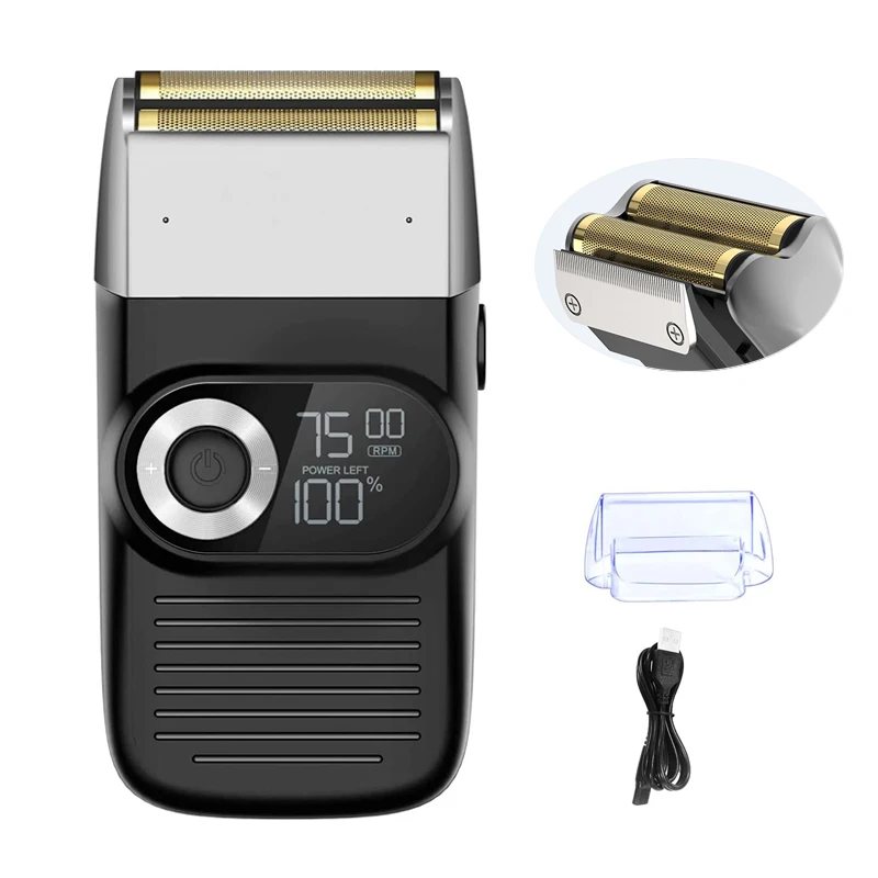 LED electric shaver and trimmers for men, foil electric shaver for face and whole body with battery