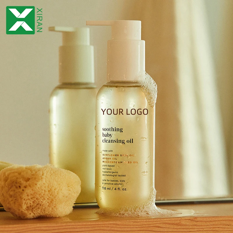 OEM NEW Natural 2-IN-1 Gently Cleanse and Nourishes Soothing Baby Bath Cleansing Oil