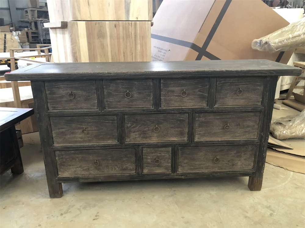 Wabisabi Chinese style rustic wood furniture vintage living room console table Asia recycled wood furniture console table