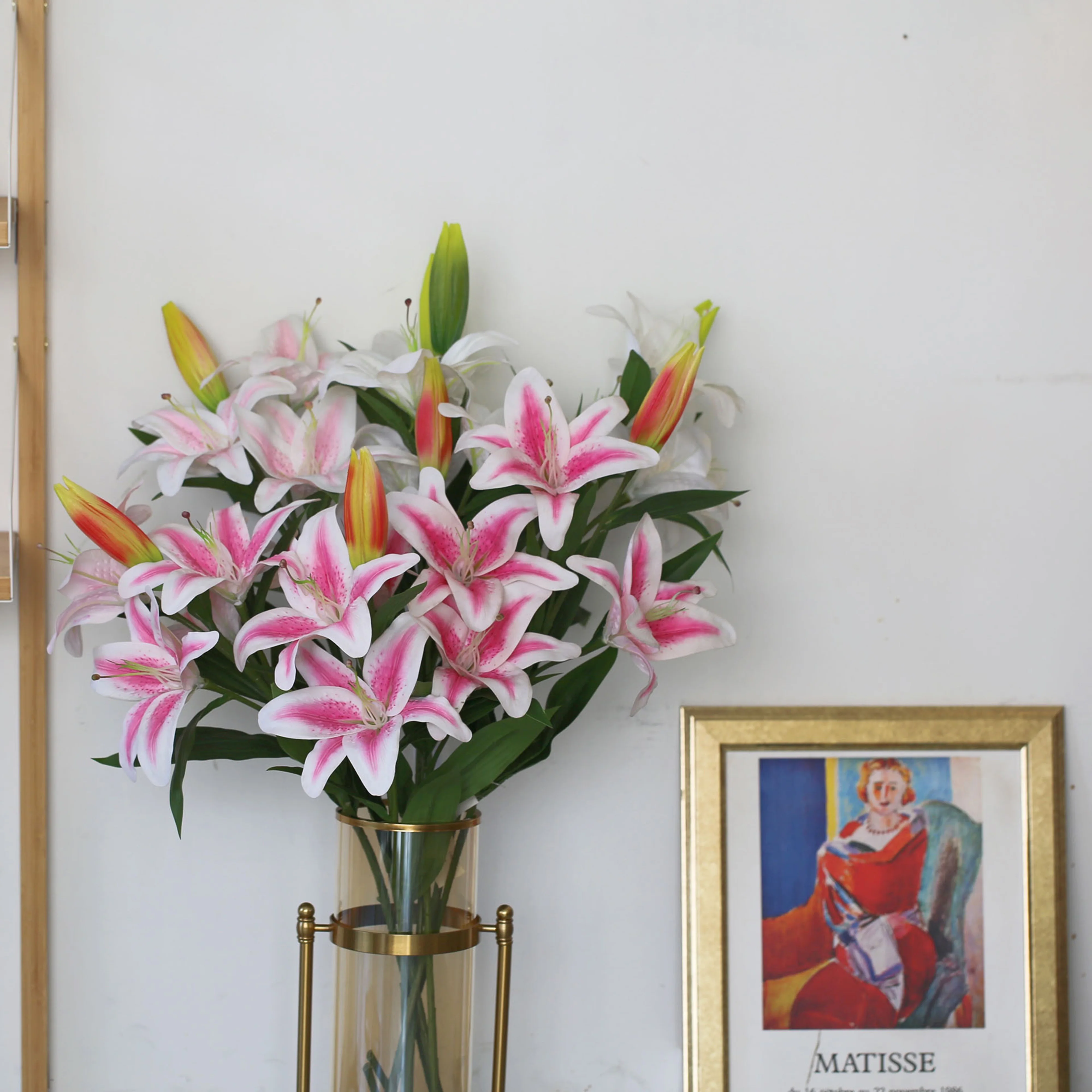 Real Touch Easter Artificial Wholesale Lily, Handmade Decorative Artificial Flowers For Gift Packing