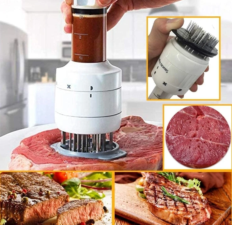 Stainless steel Marinade Meat Injector, Marinade Tenderizer Injector Needle Flavor Syringe Cooking Meat Poultry Turkey Chicken