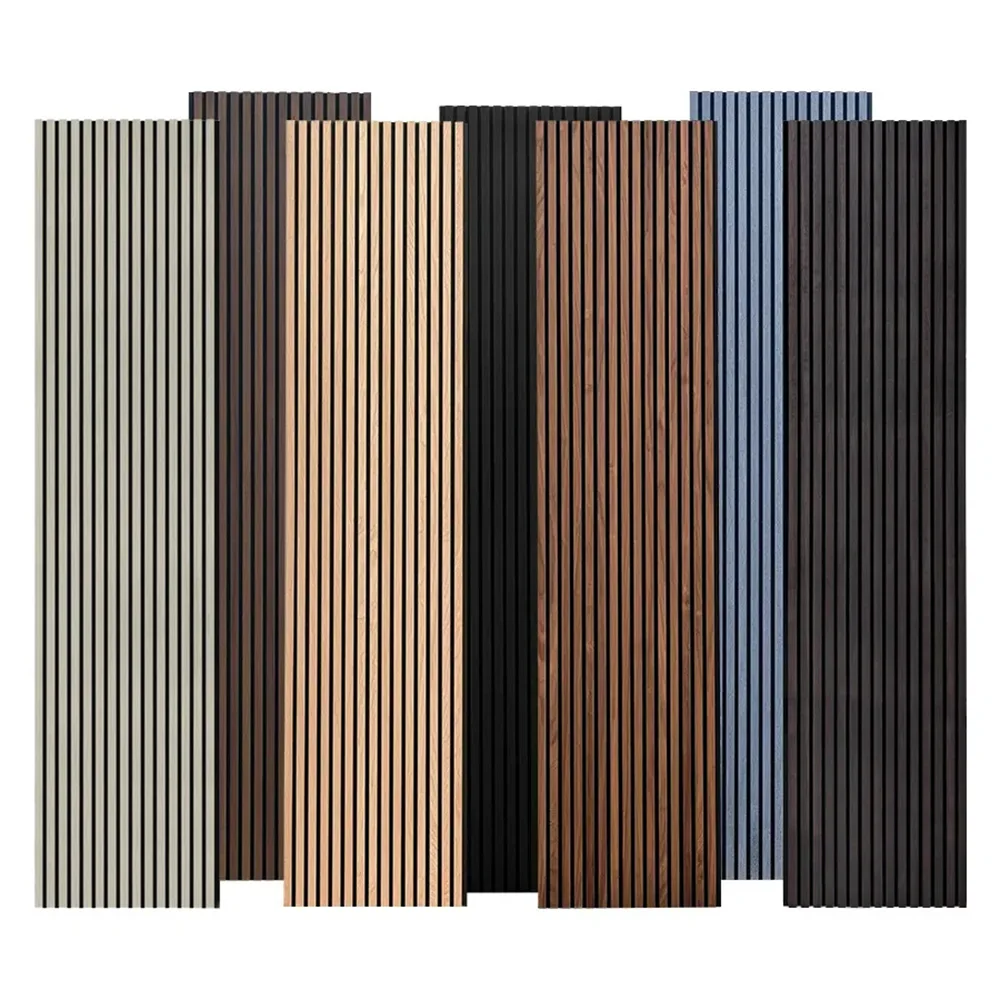 Wood slat wall panels Sound Absorbing natural oak acoustic slat wooden wall panels Acoustic Panels for Interior sound decors