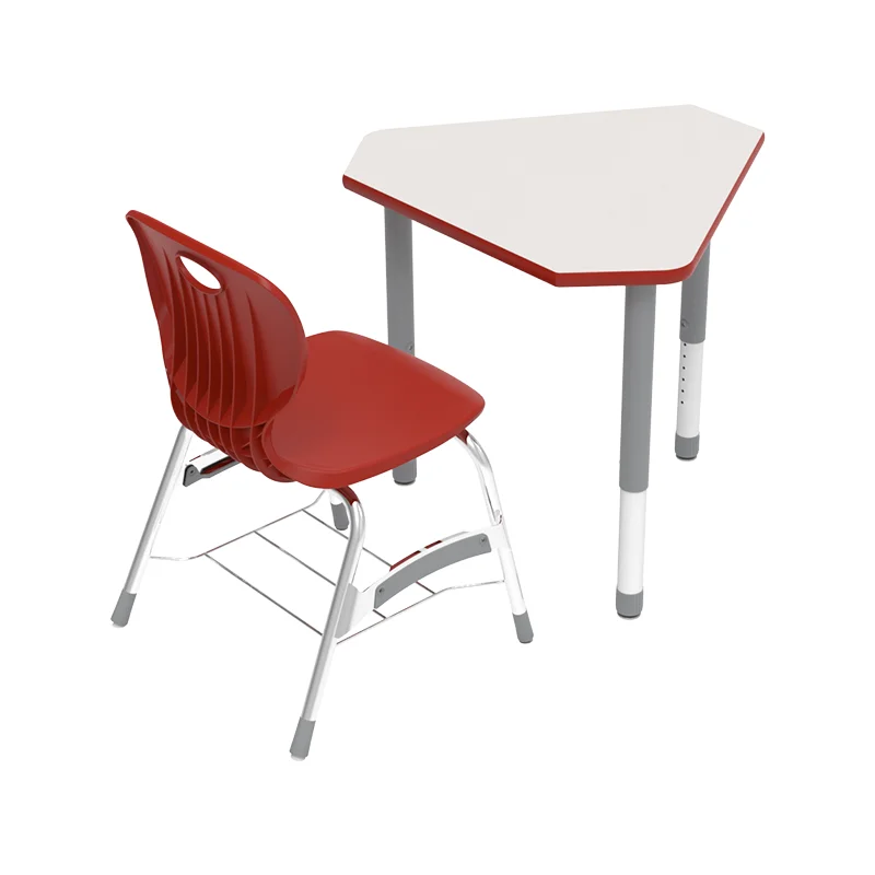Wooden School Furniture Classroom Study Table and Chair Elementary school table school desk and chair set with metal legs