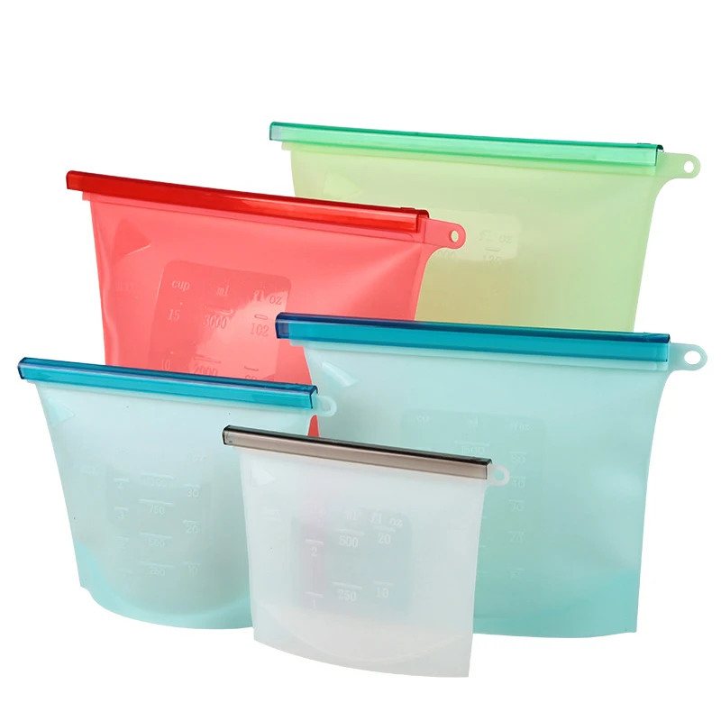 1000 мл многоразовые силиконовые пакеты для хранения продуктов для Маринованного мяса, хлопьев, сэндвичей, закусок, дорожных вещей, домашней организации