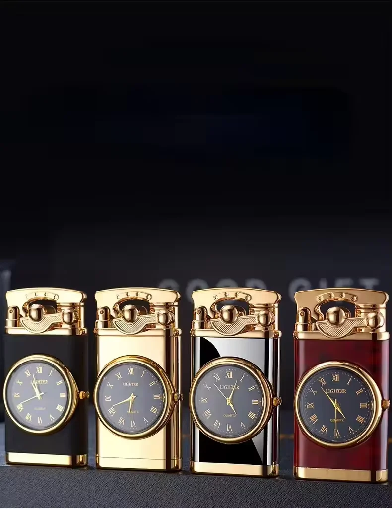 Newest Creative Fashion Electric Lighter Smart Watch Luxury Blue Flame Cigar Torch with Refillable Jet Feature for BBQ