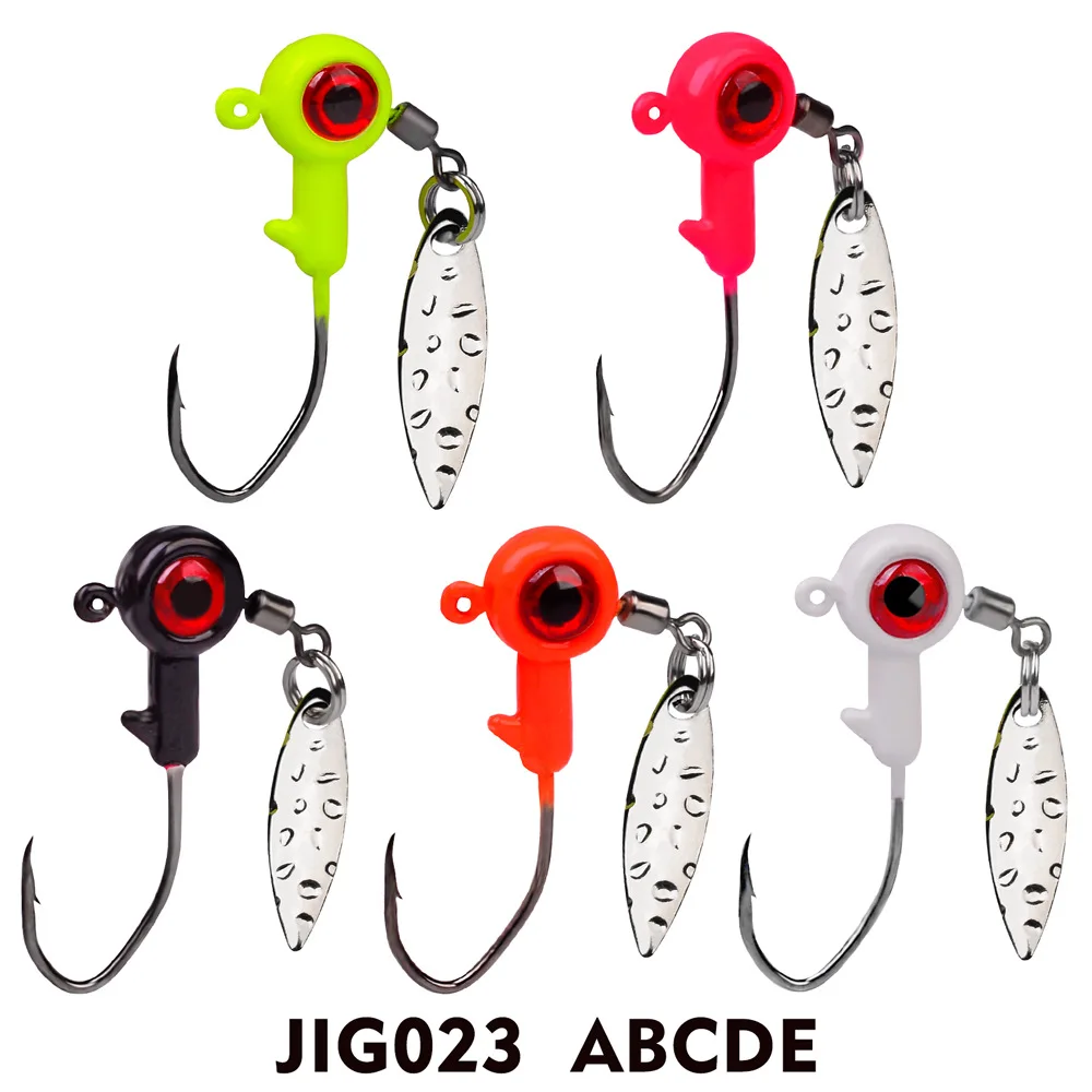 Fly Tying Bass Crappie Round Jigging Head Hooks 1/8 1/16 1/32oz 25pack Fishing Jig Heads Kits for with Box