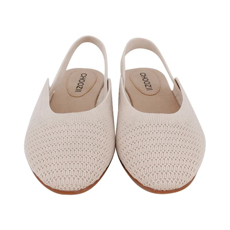 Choozii Fashion High-end Knit Fabric Upper Sling Back Women Flat Sandals