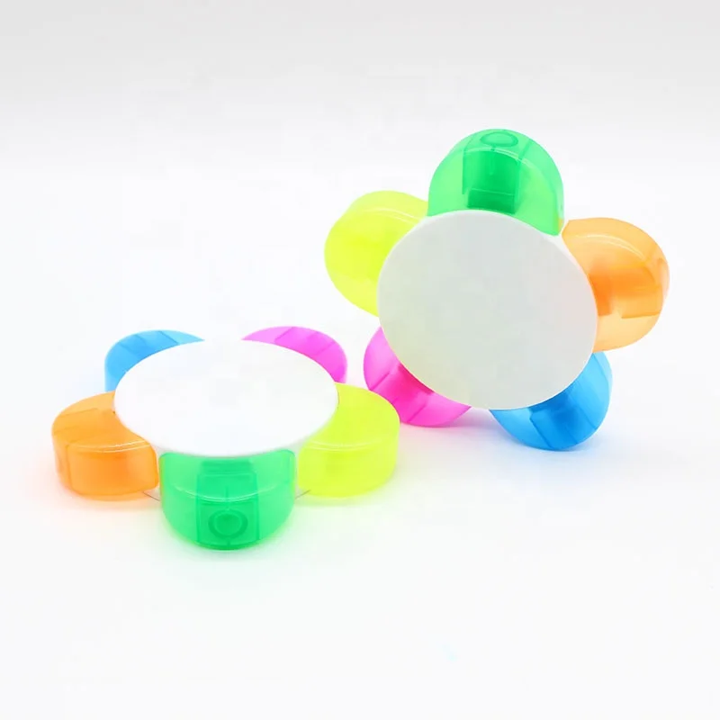 Plastic Flower Petals Five Colours Highlighter  Marker Pen