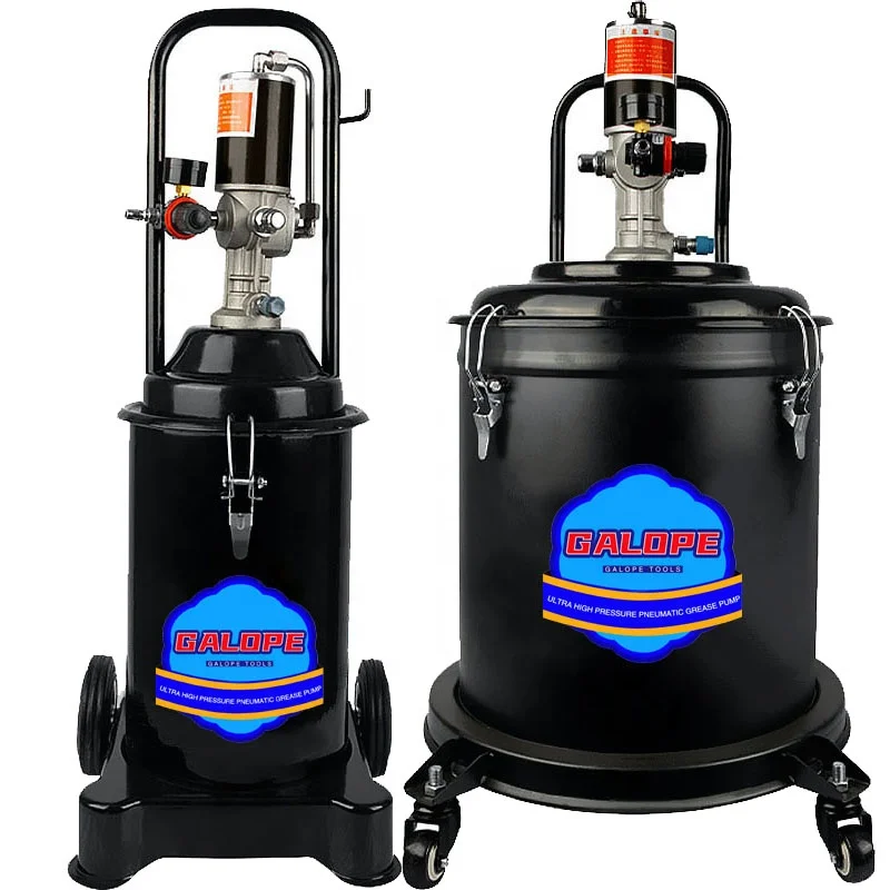 OEM Factory 35L High Pressure Pneumatic Grease Pump 55:1 Air Operated Bucket Grease Pump with wheel Hose nozzle
