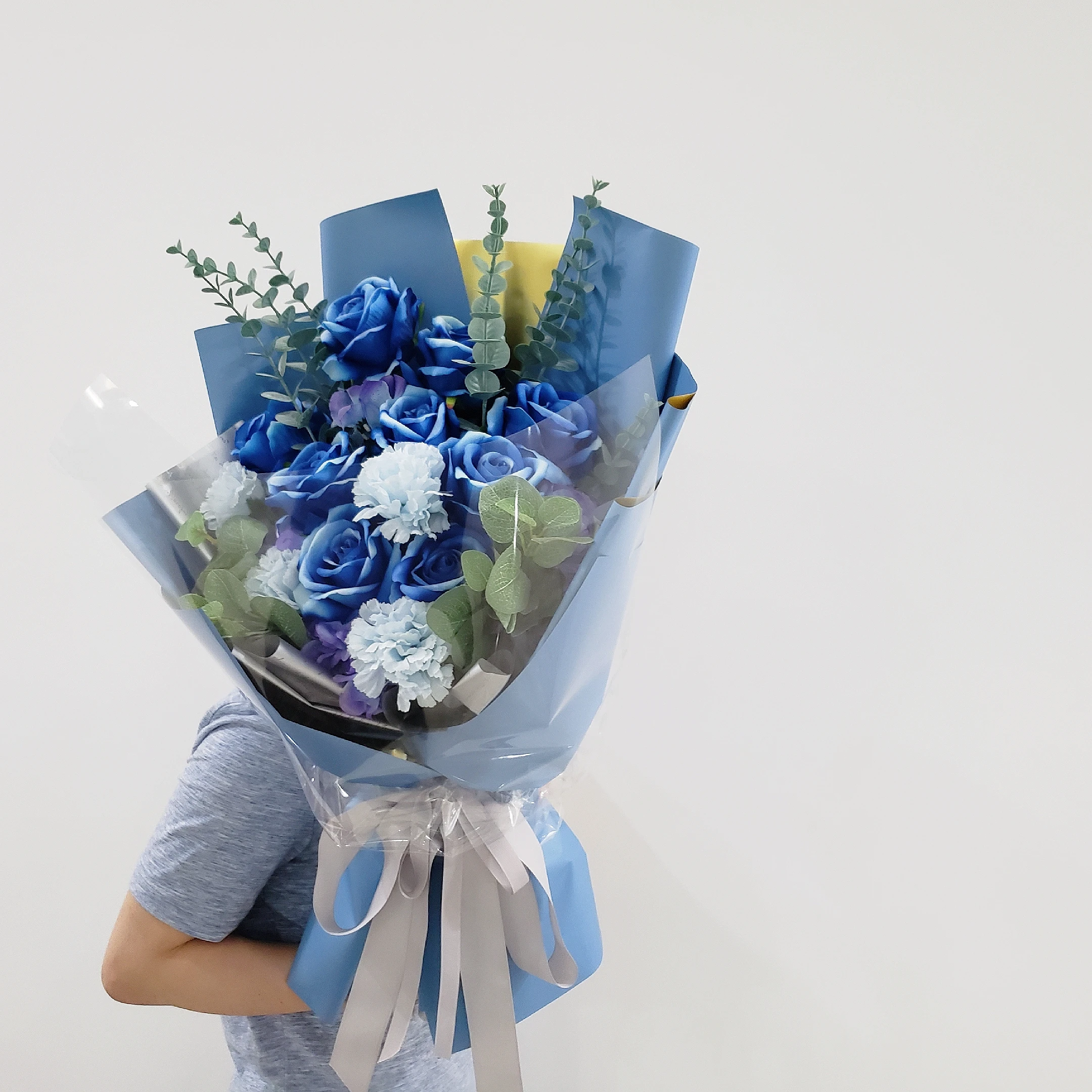  Цветочная оберточная бумага для флористов двухцветная Золотая Водонепроницаемая пластиковая обертка корейский однотонный цвет