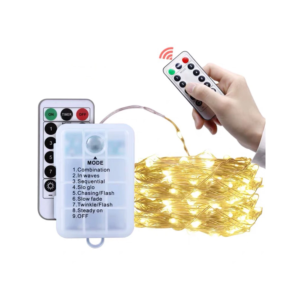 
5m 10m Outdoor Decorative LED Flashing Lamp String Battery Operated Fairy Lamp Copper Wire Lamp 