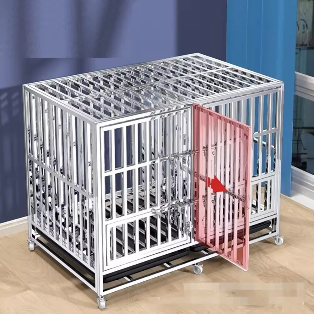 Профессиональная Заводская клетка для собак из нержавеющей стали маленькая Складная Клетка больших настоящие вещи