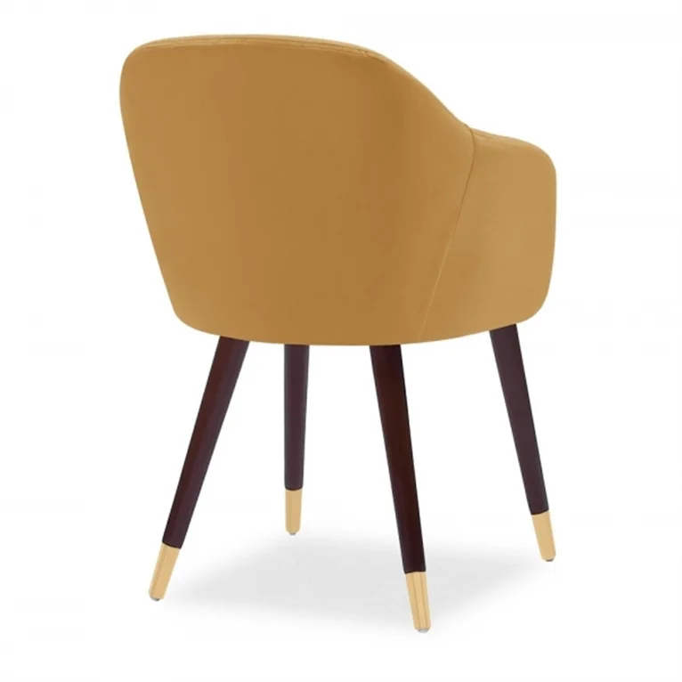 Hot selling Armchair Velvet Accent Velvet Dining Room Chairs Yellow Gold Grey Metal Leg Velvet Chair with arm