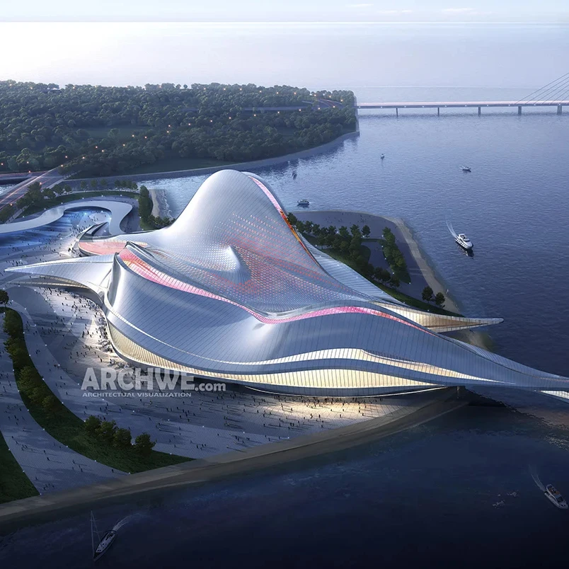Architecture Theatre, 3d architectural rendering, also architecture membrane, and interior design services 3d rend