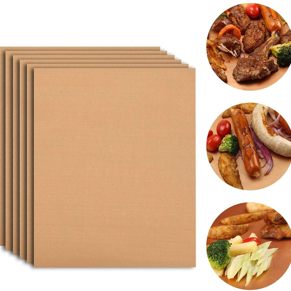 Reusable BBQ Grill Mat Non-Stick Cooking Plate Heat Resistant Pan Pad Barbecue Baking Liners Mat