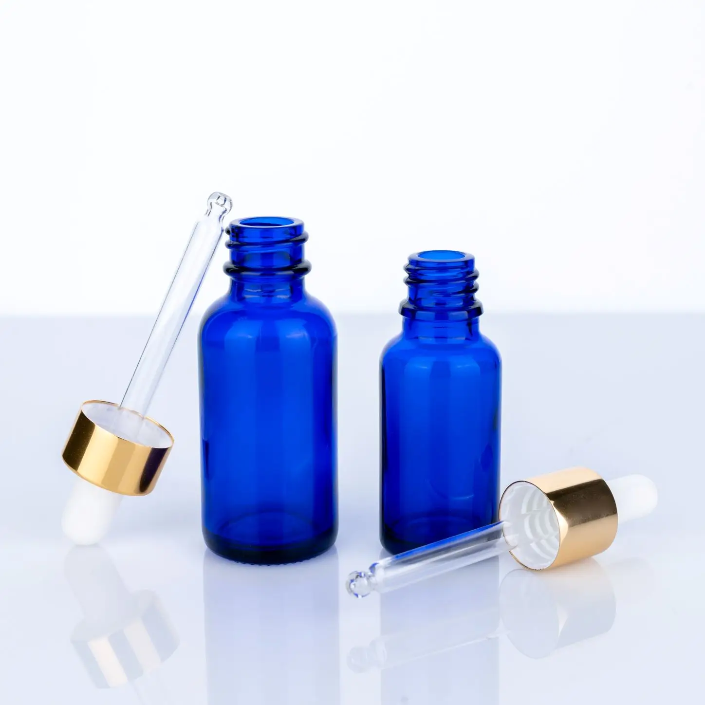 BLUE 60ml/30ml/25ml/10ml   glass dropper bottle oil hair care oil bottles hair oil bottle custom