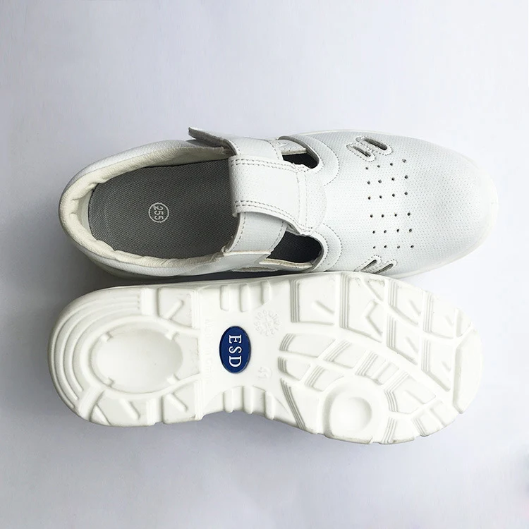 
Quality PU Sole White Steel Toe Cleanroom Antistatic ESD Safety Work Shoes 