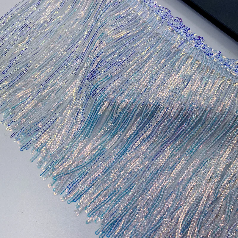 17cm Custom Sequin Tassel Decorative Fringe Trim Metallic Tinsel Sequin Fringe Tassels Beaded Fringe