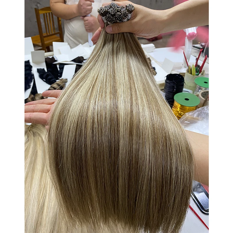 100% натуральные русские человеческие волосы полной длины Remy 0 5 г 8 9 1 Типсы кератиновые предварительно соединяющие I-образные для наращивания оптовая продажа