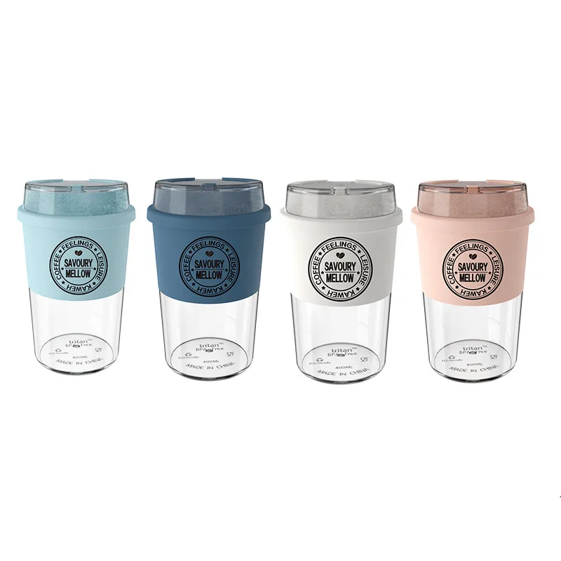 
portable tritan material plastic coffee cup cold water drinking cup 