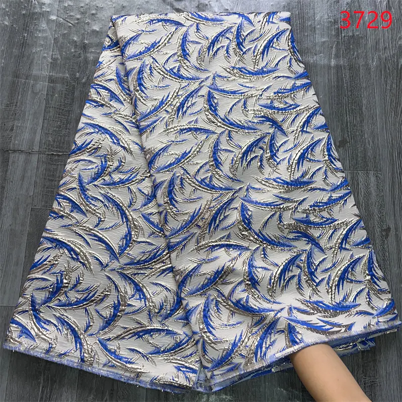 3729 Latest African Jacquard Brocade Lace Fabric High Quality 5 Yard Popular Nigerian Lace Fabric Elegant Dress for Women Sewing