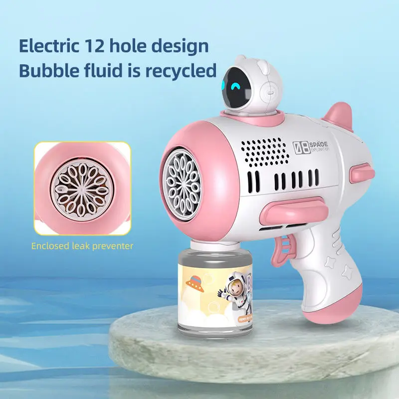 Astronaut Space Bubble Machine LED Bubble Blaster for Toddlers Leak Proof Design Bubble Blower for Parties Birthday