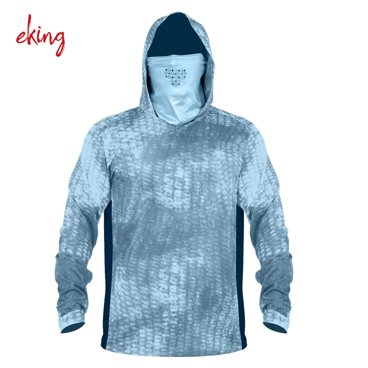 
Custom Bamboo Friendly Recycled Material UV UPF50+ Moisture Wicking Mens Hoody Long Sleeve Fishing T Shirts with mask 