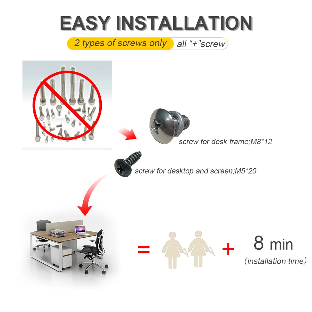 
Simple design standard dimensions wonderful melamine furniture modular 2 person office desk 