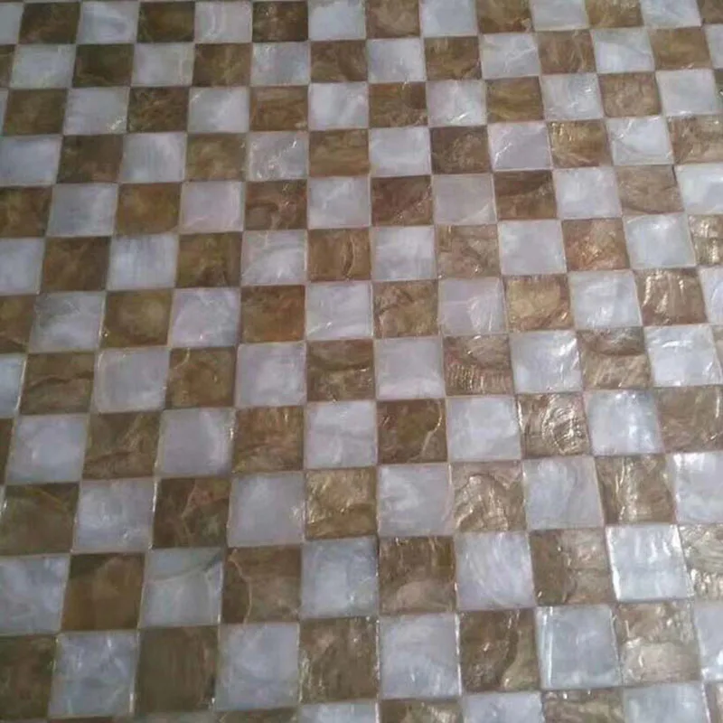 Luxury Hotel Bathroom Living Room Wall Decoration Tiles Handmade Craft Capiz Shell Mosaic