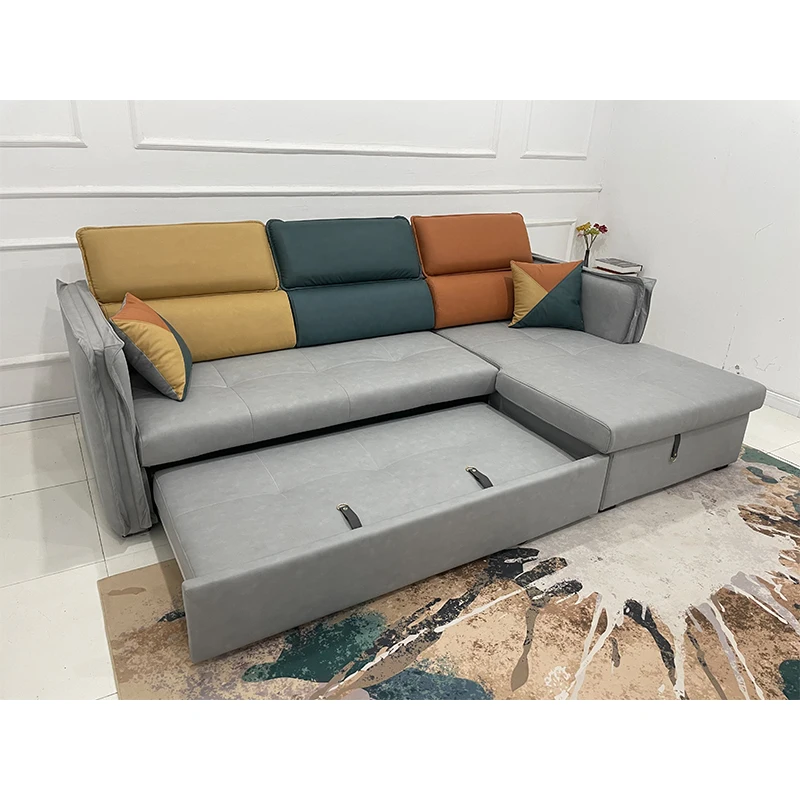 Wholesale High Quality Large Sleeper Modern European New Commercial Set Furniture Recliner Leather Folding Sofa