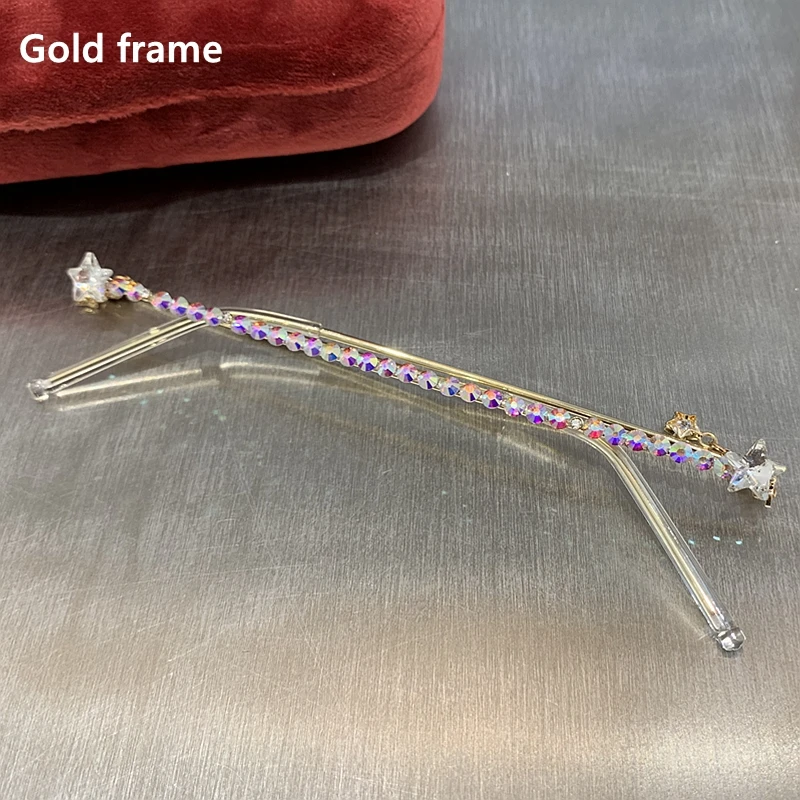 New fashion Original Design Women Frame Brand Sun Glasses Luxury Pearl Diamond Shades No lens For Party