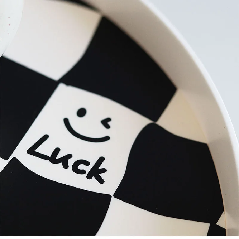 2024 New Nordic style chess plate grid storage tray fruit plate storage plate cup set jewelry sundries table decoration tray