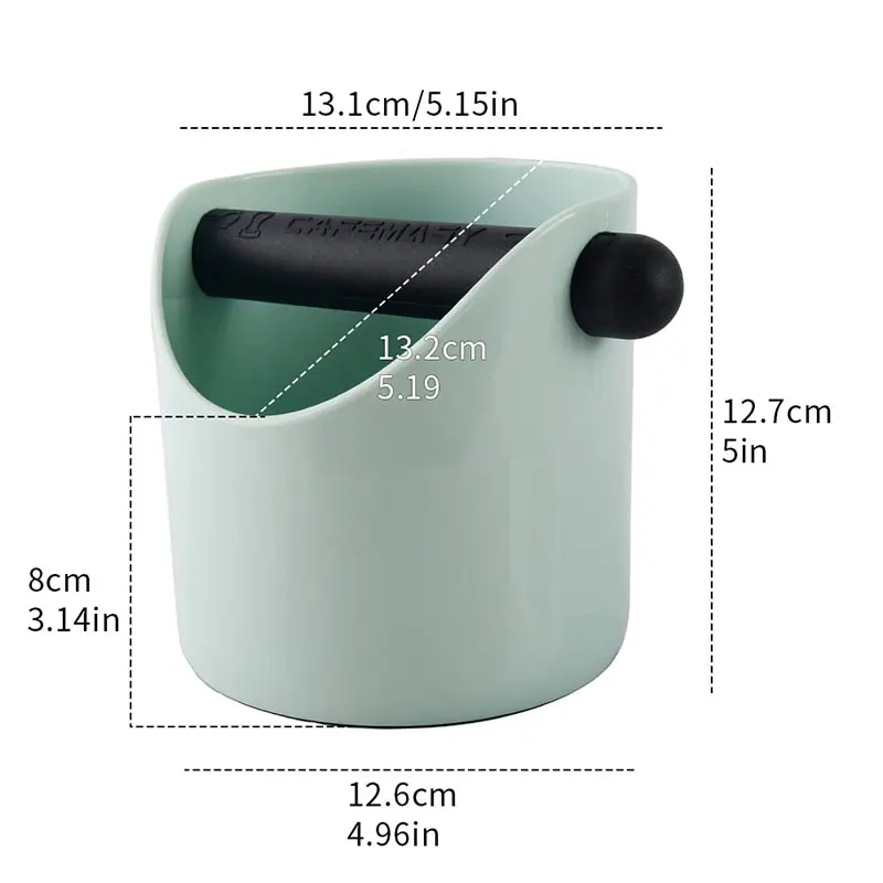 New Upgraded large Size ABS Plastic Light Green Mini Coffee Ground Knock box Drawer Espresso Coffee Grind Knock Box For Home Use