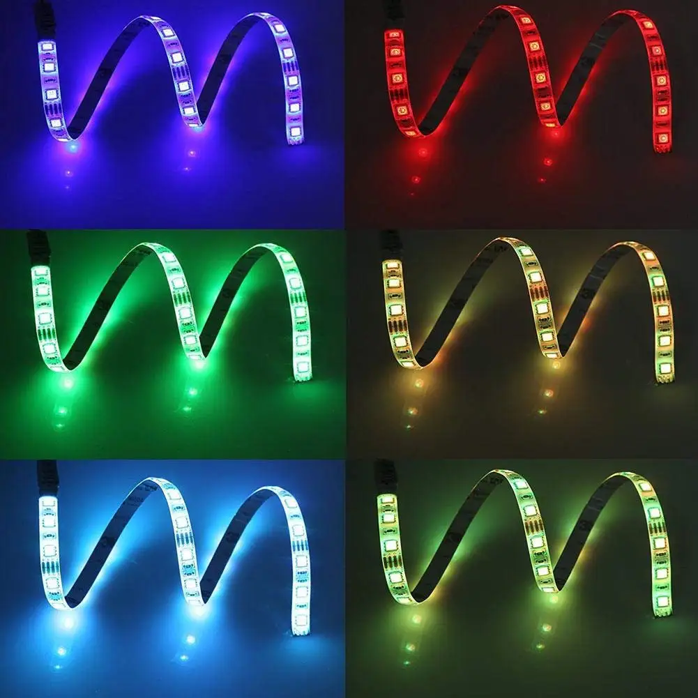 Super bright  Flexible RGB TV Backlight kit USB led Strip Light with 24 Key IR Remote Controller