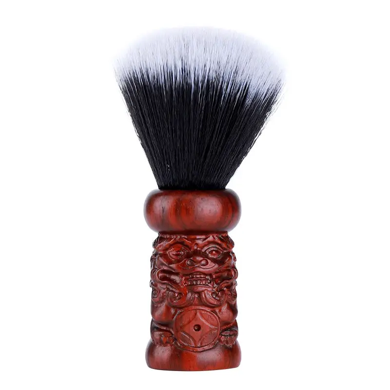 HMS01 Private Label Solid Red Wood Handle Soft Pure Badger Wholesale Shaving Brushes Set For Barber Men Traditional Hair Cutting