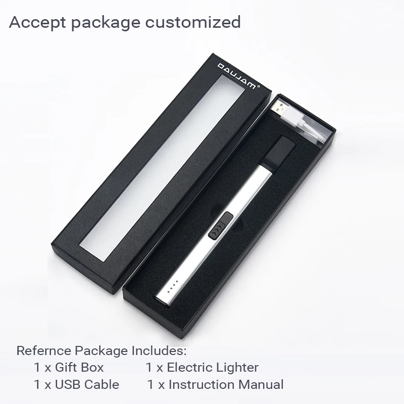 Charcoal Lighting Long USB Rechargeable Plasma Arc Lighter for Kitchen