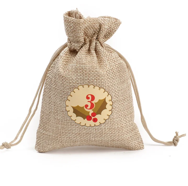 2021 New Hot Sell Promotion Small Burlap Fabric Wrap Gift Bags With Drawstring for Party Wedding Birthday Christmas Santa Sack