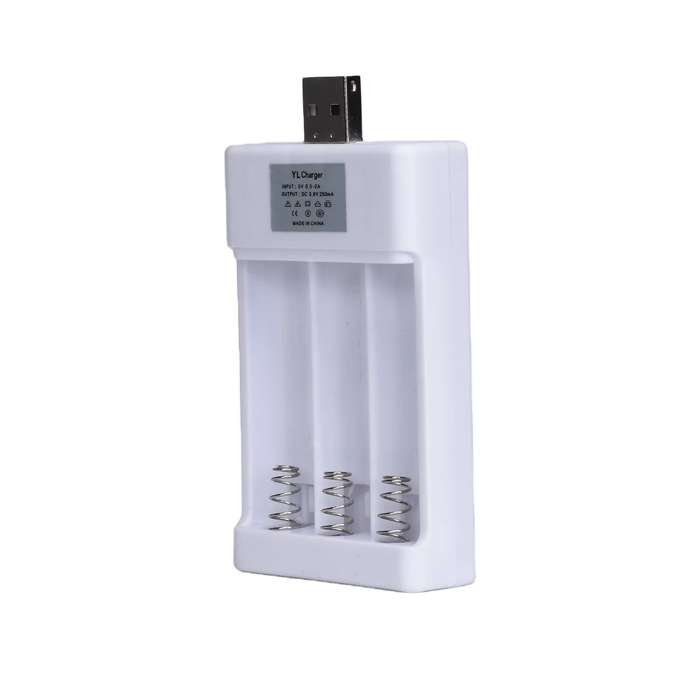 CROWN V USB AA AAA intelligent portable battery charger 3 slots for NI-CD NI-MH