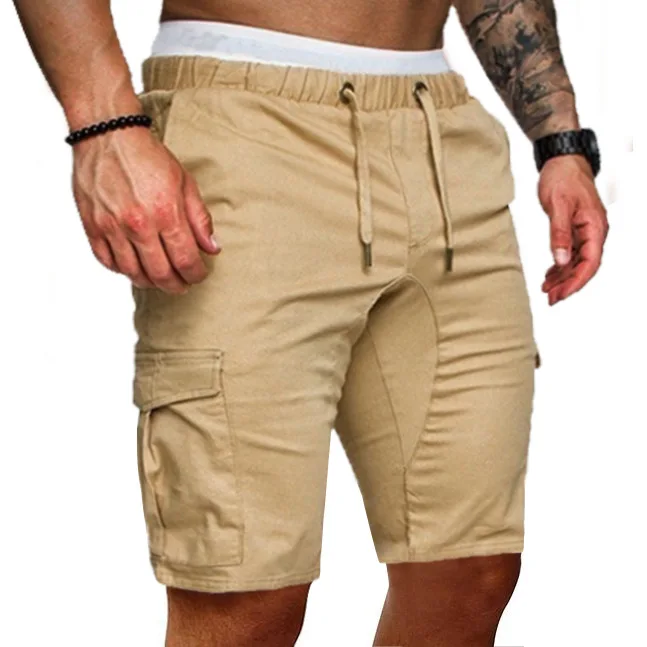 OEM Custom Zipper Pocket Twill Cotton Short Cargo Pants Casual Mens Khaki Stacked Chino Cargo Shorts For Men