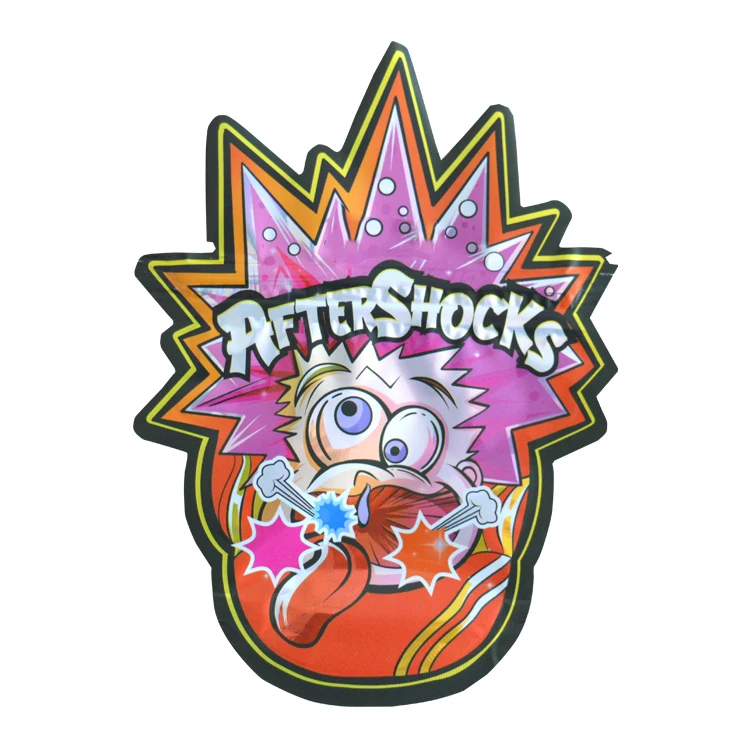 Special Shape Bag Special Shaped Hologram Painting 3.5g Pack Irregular Smell Proof Special Plastic Die Cut Custom Shaped Mylar